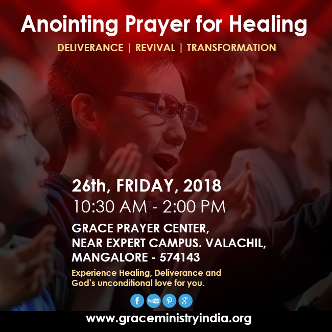 Join the Anointing Prayer for Healing in Mangalore by Bro Andrew Richard at Prayer Center Valachil on 26th Jan, 2018. Experience Healing, Deliverance and God’s unconditional love for you.